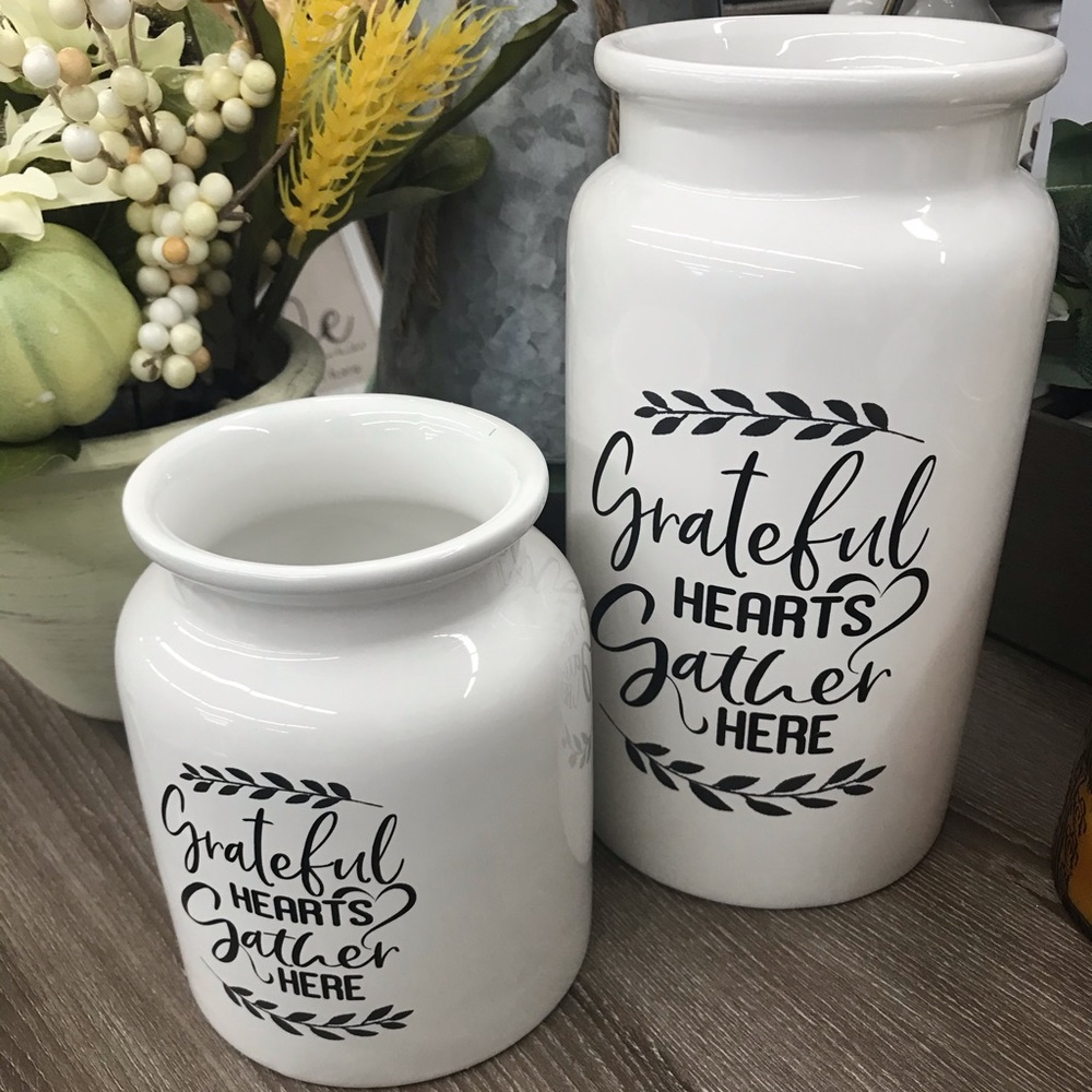Farmhouse GRATEFUL vases set of 2-LAST SET